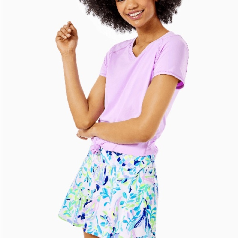 Lilly Pulitzer Luxletic Aila Skort XS Resort White Shell Beach